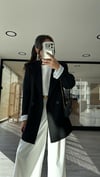 Siyah Çizgili Astarlı Marka Model Blazer Ceket