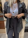 Siyah Deri Blazer Ceket