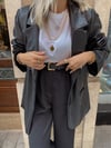 Siyah Deri Blazer Ceket