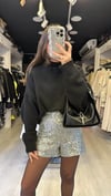 Siyah Dik Yaka Oversize Dilvin Basic Kazak 