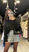 Siyah Dik Yaka Oversize Dilvin Basic Kazak 