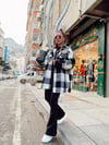Siyah Ekru Ekose Detaylı Ceket/Gömlek