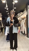 Siyah Fitilli Beli Lastikli Bol Paça Pantolon