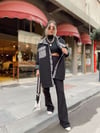 Siyah Fitilli İspanyol Paça Pantolon