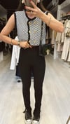 Siyah Fitilli Paça Yırtmaçlı Marka Model Tayt