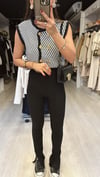 Siyah Fitilli Paça Yırtmaçlı Marka Model Tayt