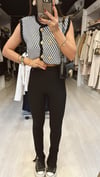 Siyah Fitilli Paça Yırtmaçlı Marka Model Tayt
