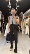 Siyah Fitilli Paça Yırtmaçlı Marka Model Tayt