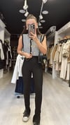 Siyah Fitilli Paça Yırtmaçlı Marka Model Tayt