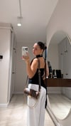 Siyah Fularlı Straplez Triko Bluz