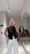 Siyah Gold Düğmeli Çelik Triko Yelek