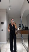 Siyah Gold Düğmeli Triko Yelek Takım 