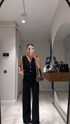 Siyah Gold Düğmeli Triko Yelek Takım 