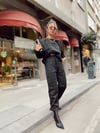 Siyah Gold Kareli Eşofman Takım