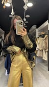 Siyah Gold Varak Baskılı Kazak