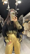 Siyah Gold Varak Baskılı Kazak