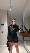 Siyah Gömlek Yaka Fermuarlı Kısa Ceket