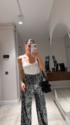 Siyah Gümüş Pullu Beli Lastikli Bol Paça Pantolon