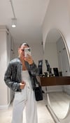 Siyah Gümüş Pullu Ön Fermuarlı Ceket 