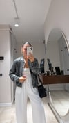 Siyah Gümüş Pullu Ön Fermuarlı Ceket 