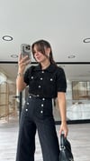 Siyah Gümüş Simli Dik Yaka Yumuşak Dokulu Dilvin Kazak 