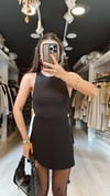 Siyah Halter Yaka Crop Bluz