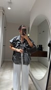 Siyah Jean Detaylı File Yelek 