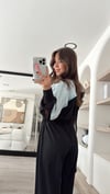 Siyah Jean Detaylı Tül Crop Ceket