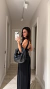 Siyah Kalın Askılı V Yaka Bodysuit