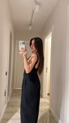 Siyah Kalın Askılı V Yaka Bodysuit
