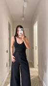 Siyah Kalın Askılı V Yaka Bodysuit