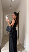 Siyah Kaşkorseli Krep Kumaş Tulum