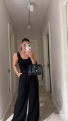 Siyah Kaşkorseli Krep Kumaş Tulum