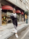 Siyah Kazayağı Desenli Takım