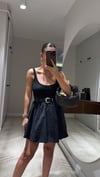 Siyah Kemer Aksesuarlı Balon Mini Etek