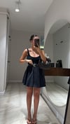 Siyah Kemer Aksesuarlı Balon Mini Etek