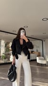 Siyah Kemerli Kumaş Ravi Ceket