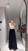Siyah Kendinden Kemerli Geniş Paça Pantolon