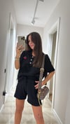Siyah  Kiraz Detaylı Triko Bluz