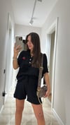 Siyah  Kiraz Detaylı Triko Bluz