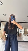 Siyah Kısa Kol Marka Model Crop Kazak