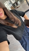 Siyah Kısa Kol Marka Model Crop Kazak