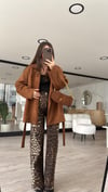 Siyah Krem Leopar Desen Marka Model Straight Fit Jean