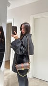 Siyah Kuşaklı Oversize Kısa Trenç