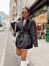 Siyah Kuşaklı Oversize Mont