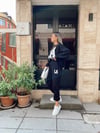 Siyah LA Baskılı Sweat Takım