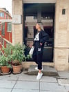 Siyah LA Baskılı Sweat Takım