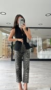 Siyah Leopar Desen Bilek Boy Marka Model Jean 