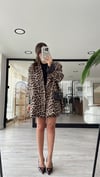 Siyah Leoparlı Tek Düğmeli Ceket 