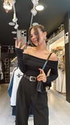 Siyah Madonna Yaka Bodysuit